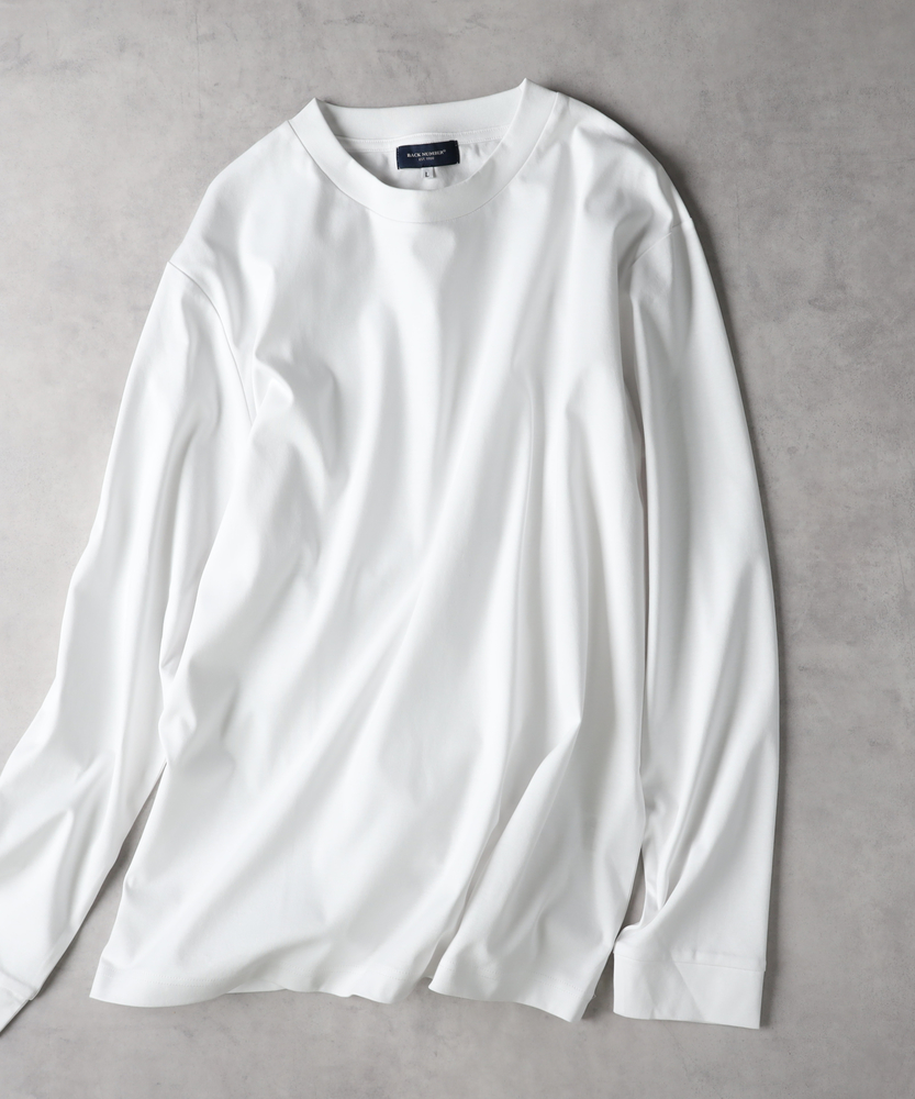 接触冷感】シルケット加工ロングスリーブTシャツ(S シルバー