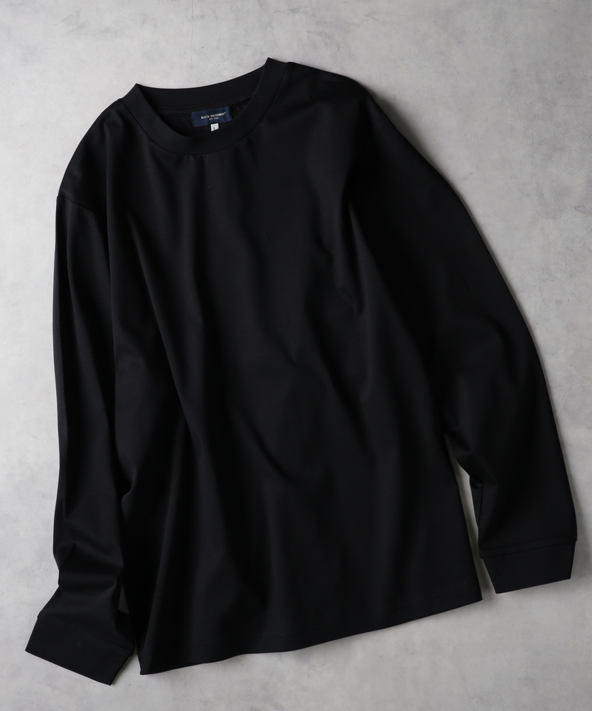 接触冷感】シルケット加工ロングスリーブTシャツ(S シルバー