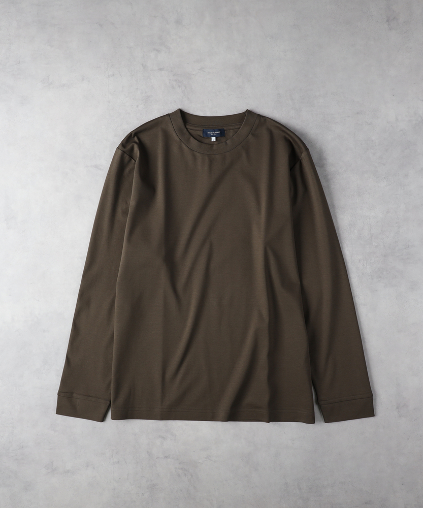 接触冷感】シルケット加工ロングスリーブTシャツ(S シルバー