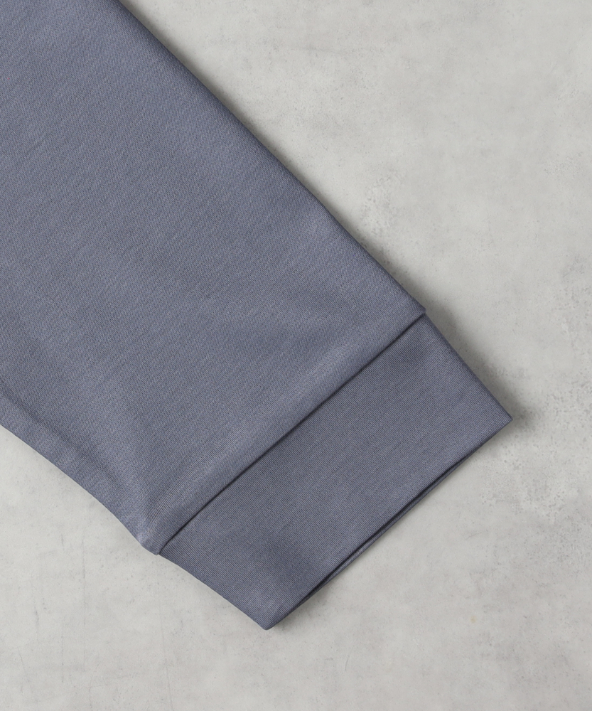 接触冷感】シルケット加工ロングスリーブTシャツ(S シルバー