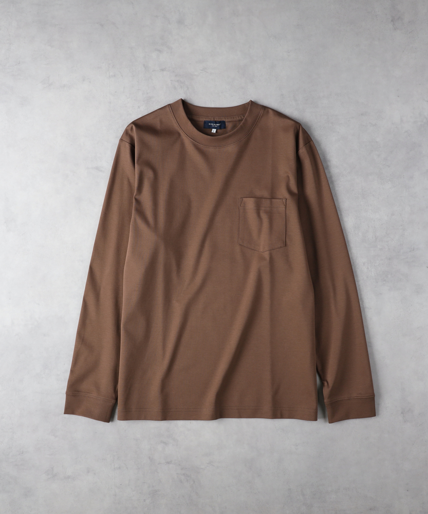 【BOSS】シルケット加工コットンスウェットシャツ シルケットポンチ フライスリブTシャツ（07-42TI03-204