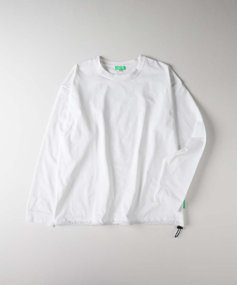 接触冷感】ペーパータッチ天竺ロングスリーブTシャツ(M ホワイト