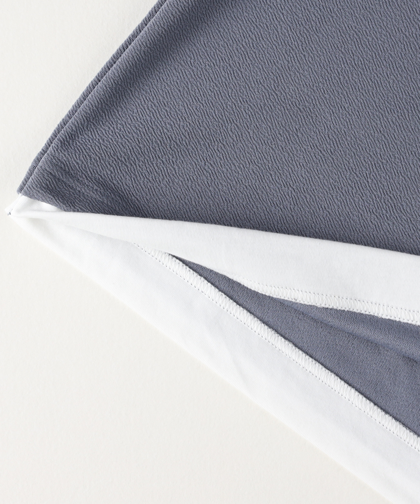 【グランジ】The light フェイクレイヤード総柄ロングスリーブトップス チェックロンTレイヤード(M ブラック＊ダークグレー): トップス