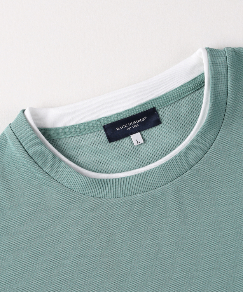 TWS 韓国ペンミ　ロングスリーブTシャツ　Mサイズ リップルフェイクレイヤードロングスリーブTシャツ(M ネイビー