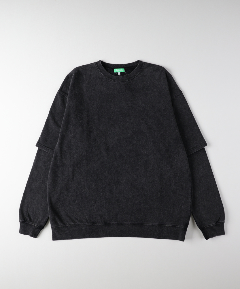 スノーウォッシュフェイクレイヤードロングスリーブTシャツ(M