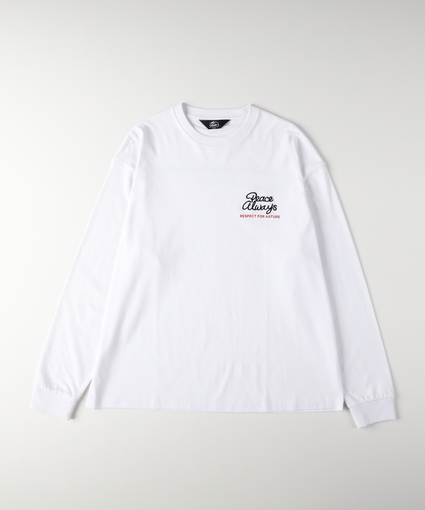 胸ロゴ刺繍ロングスリーブTシャツ(M ホワイト): トップス｜Right