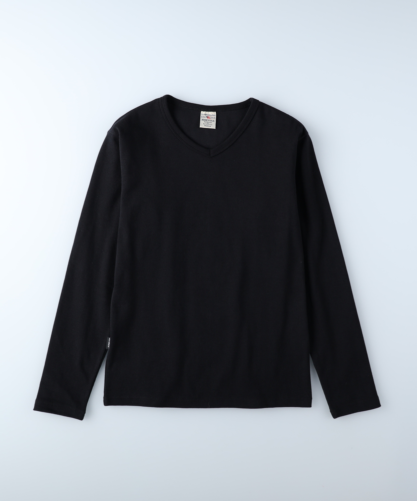 テレコVネック長袖Tシャツ(S ブラック): トップス｜Right-on公式