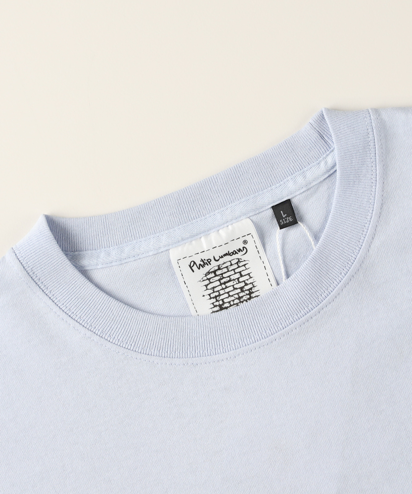 グラフィックプリントロングスリーブTシャツ(S サックス): トップス