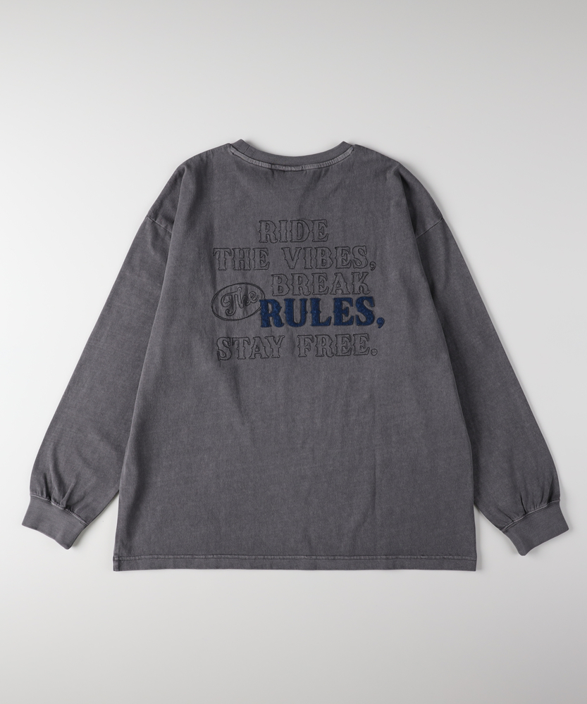 刺繍ロングスリーブTシャツ(S ダークグレー): トップス｜Right-on公式