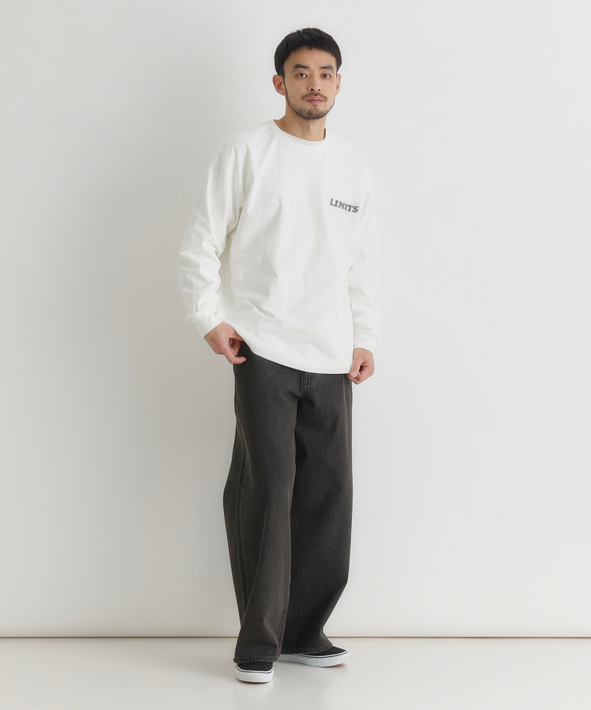 刺繍ロングスリーブTシャツ(S ダークグレー): トップス｜Right-on公式