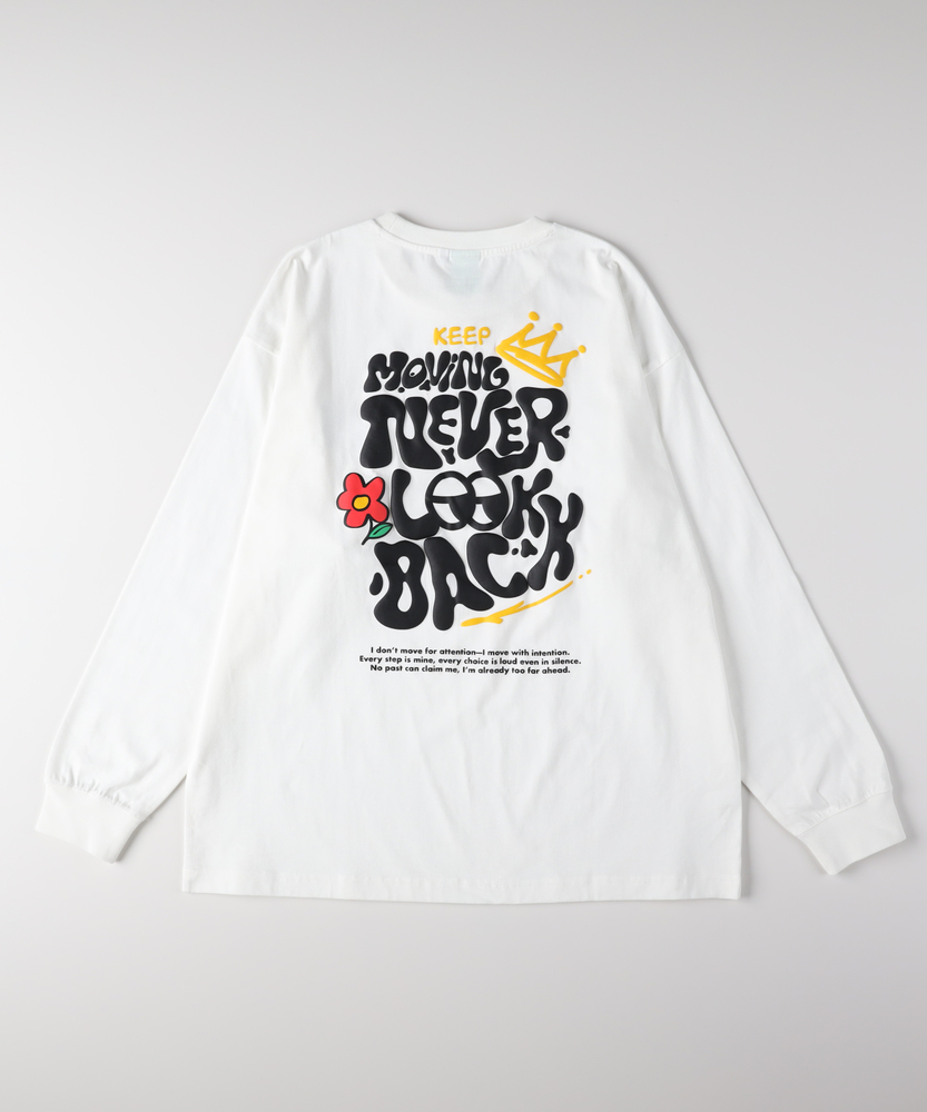発砲プリントロングスリーブTシャツ(S グレー): トップス｜Right-on