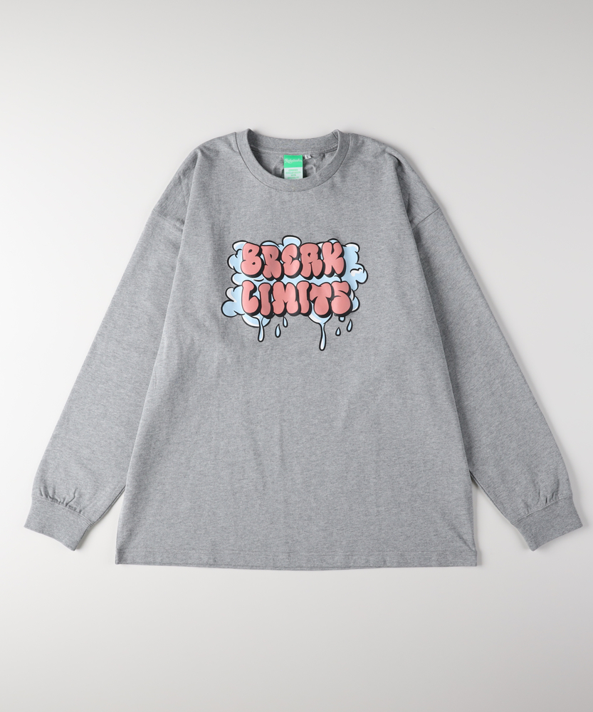 発砲プリントロングスリーブTシャツ(S グレー): トップス｜Right-on