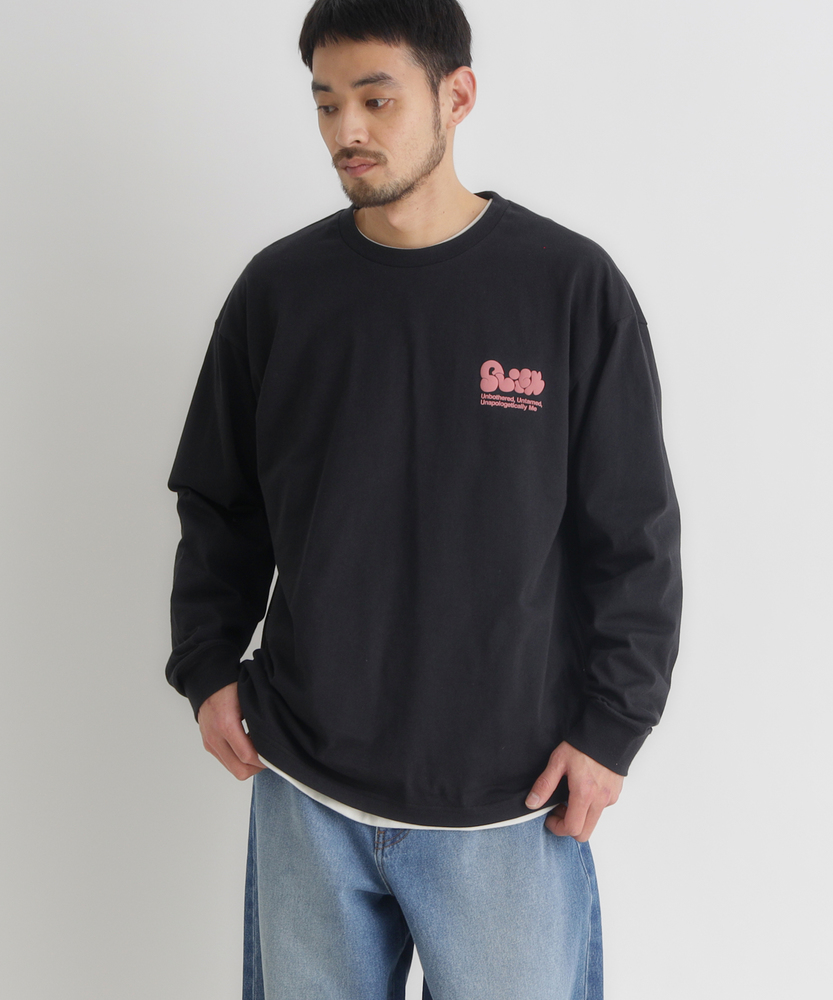発砲プリントロングスリーブTシャツ