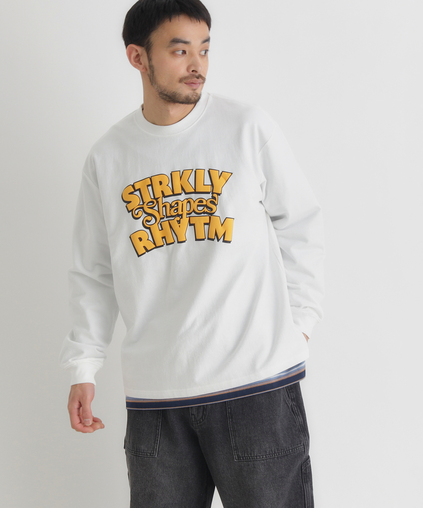 グラフィックロゴロングスリーブTシャツ(S ネイビー): トップス｜Right