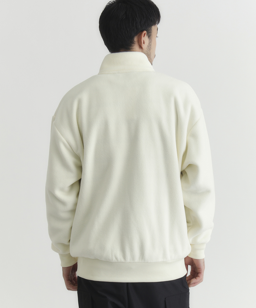 IS ジッパー付きブルゾン オフホワイト フリースフルジップロゴブルゾン(S オフシロ): ジャケット/アウター