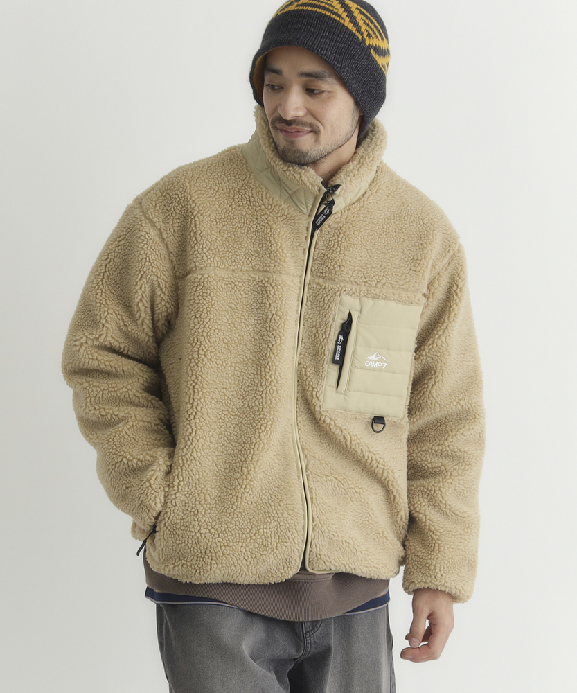 ボアフルジップスタンドネックブルゾン(S ベージュ): ジャケット