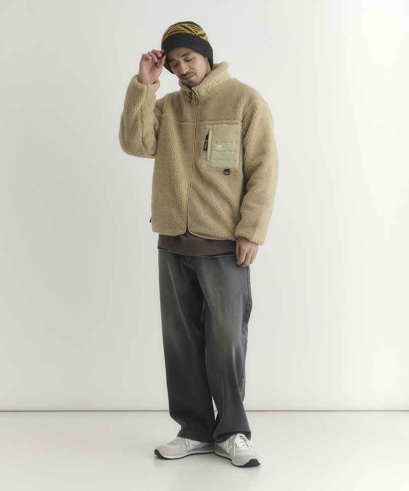 ボアフルジップスタンドネックブルゾン(S ベージュ): ジャケット