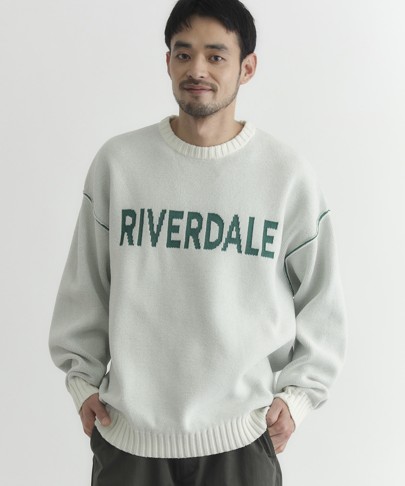 モールニットロゴクルーネックセーター