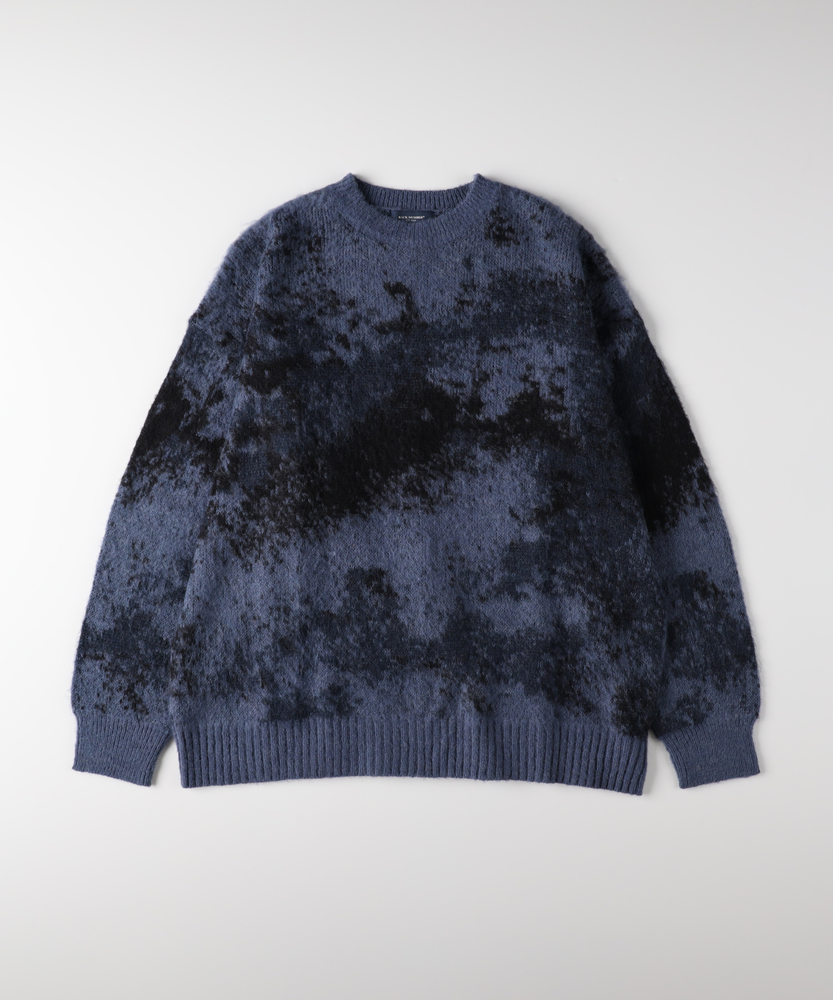 シャギーニットグラデーションクルーネックセーター