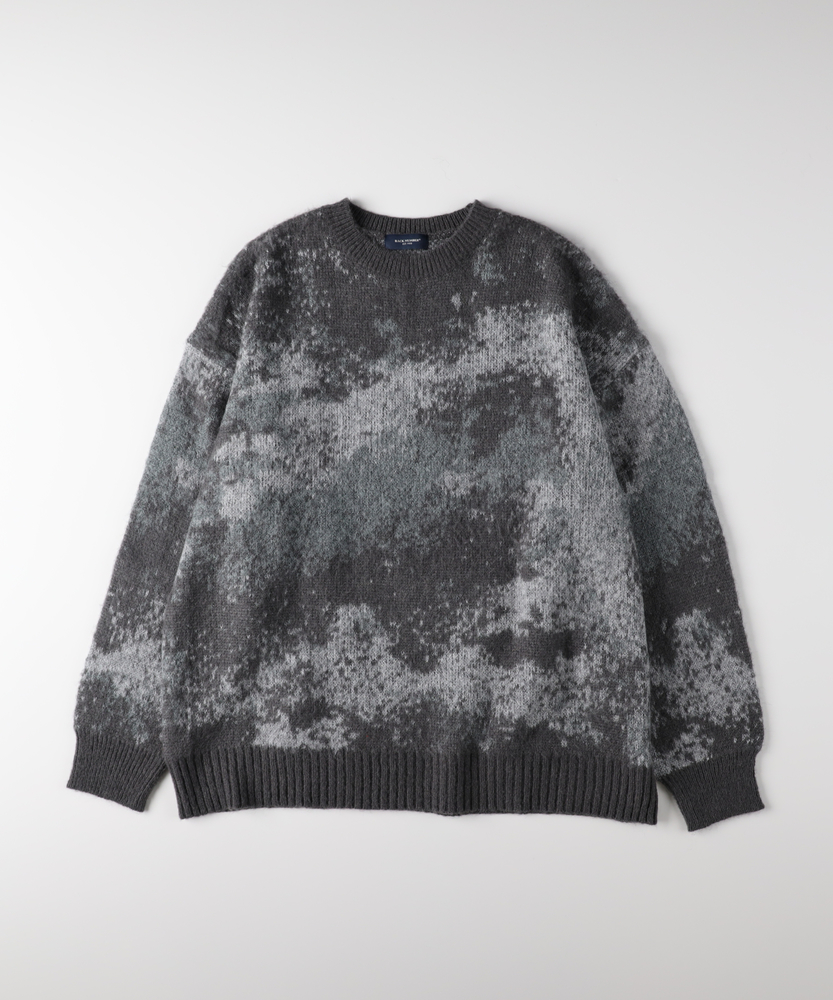 シャギーニットグラデーションクルーネックセーター
