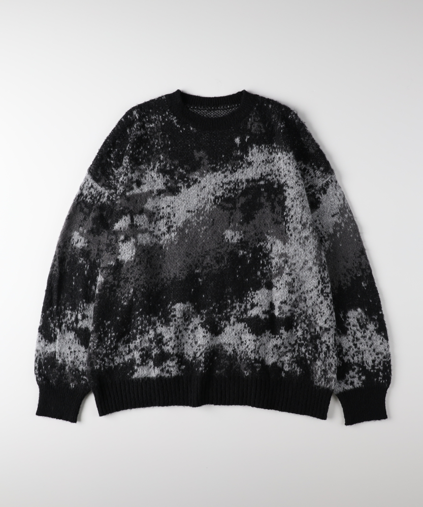 シャギーニットグラデーションクルーネックセーター
