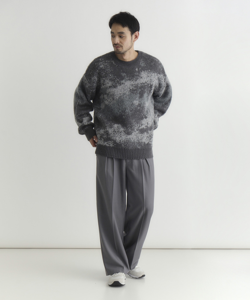 LOOSEプラッシュシャギーニット/グラデーション/ボーダー プラッシュ