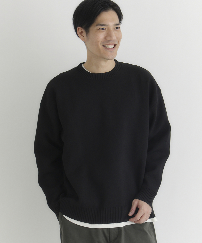 ウォッシャブルニットメランジクルーネックセーター