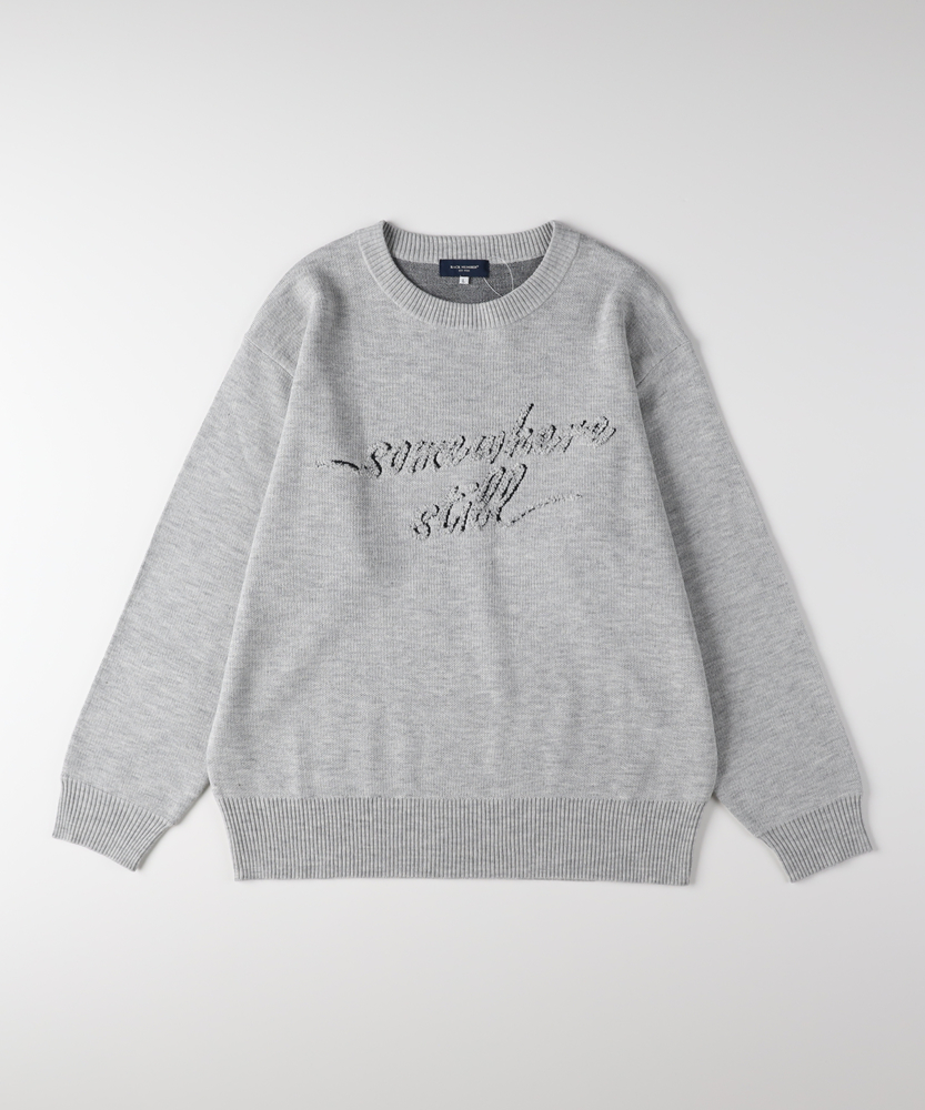 アクリルロゴクルーネックセーター(M ブラック): トップス｜Right-on