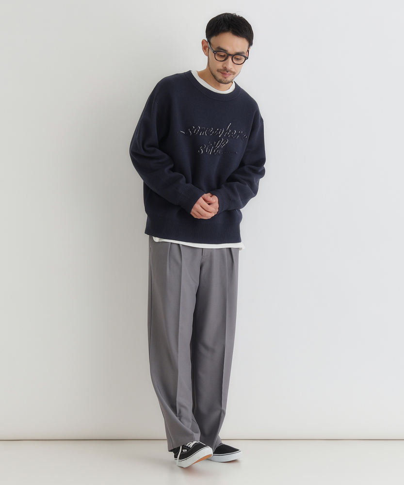 Stone ネイビー クルーネックセーター STONE ISLAND（ストーン