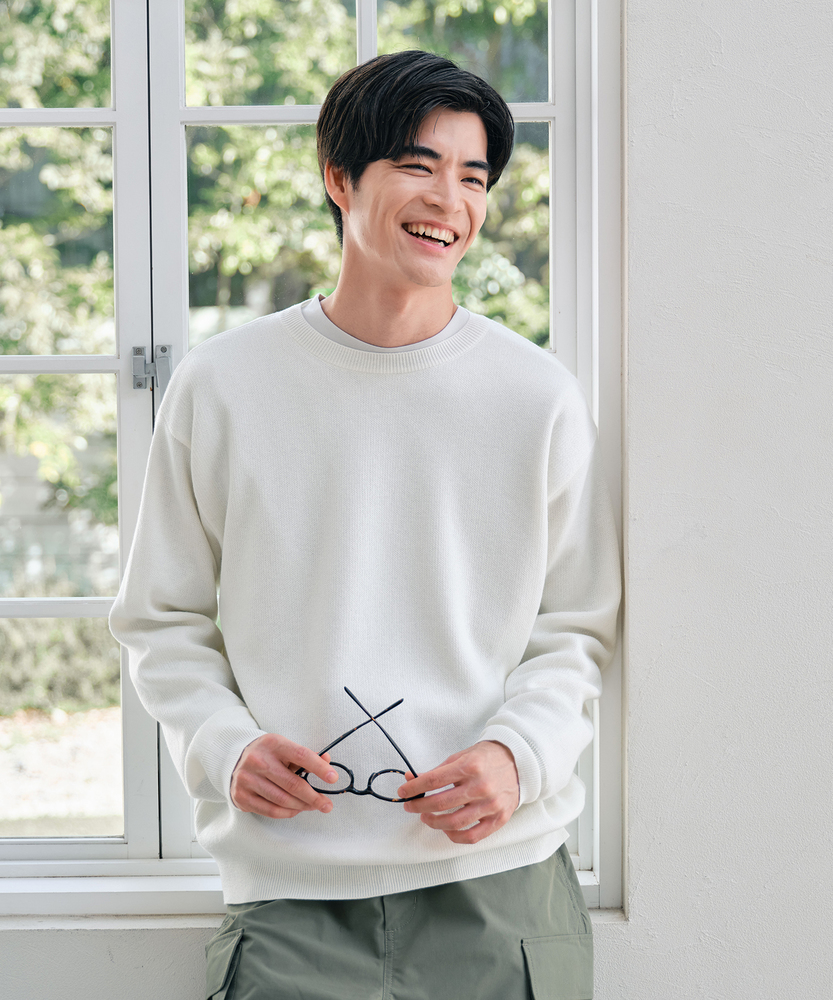 「日本製」クルーネックプルオーバー