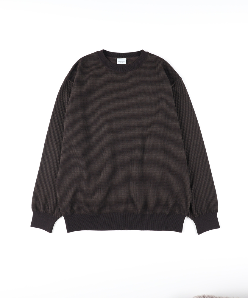 日本製ワッフルクルーネックセーター