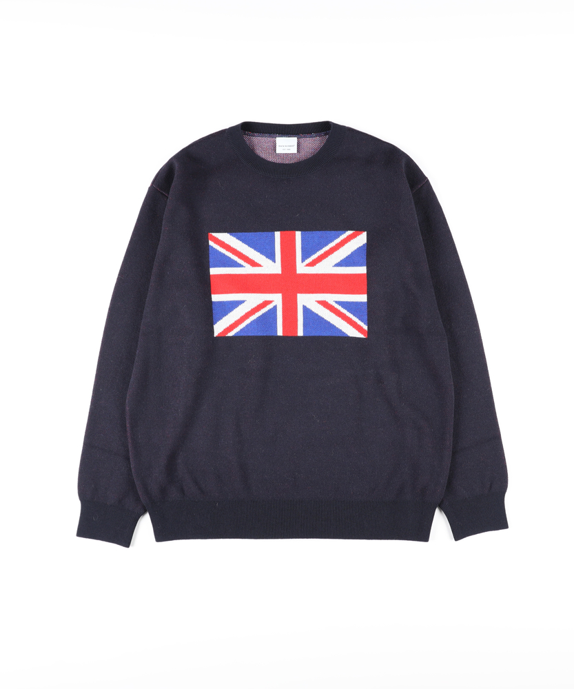 日本製ジャカードクルーネックセーター