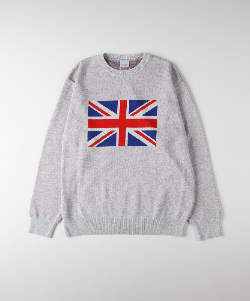 日本製ジャカードクルーネックセーター