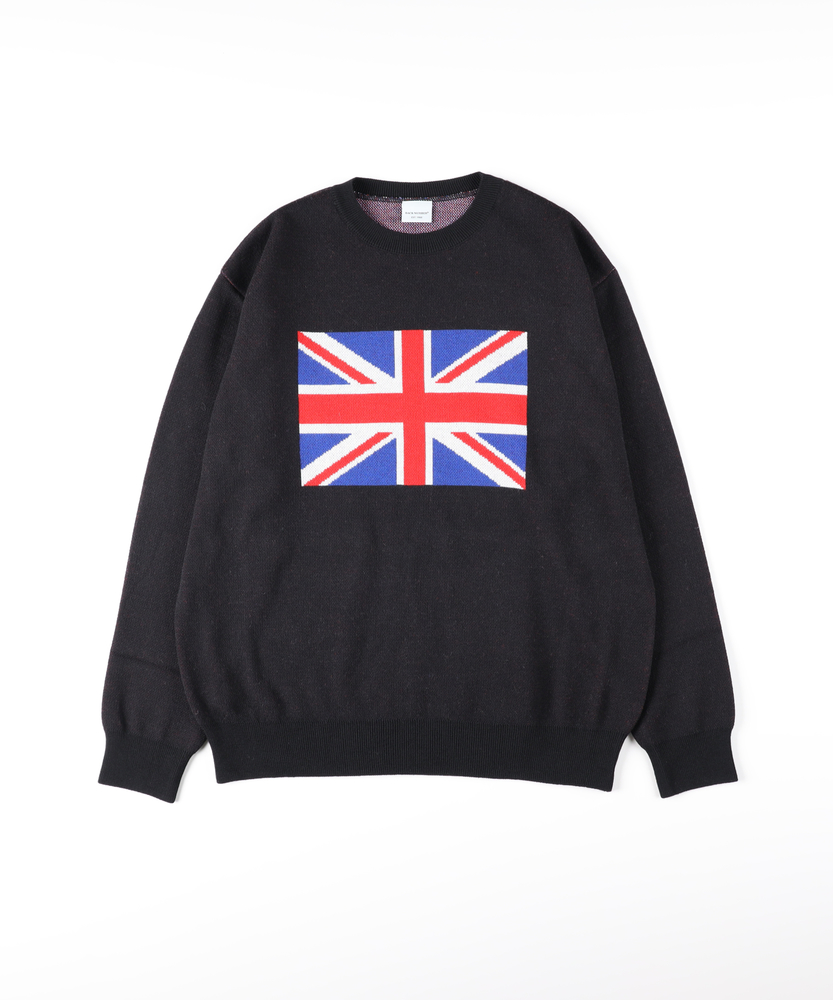 日本製ジャカードクルーネックセーター