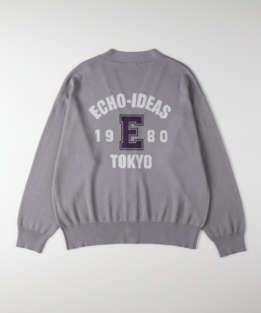 ジャガードバックロゴニットカーディガン