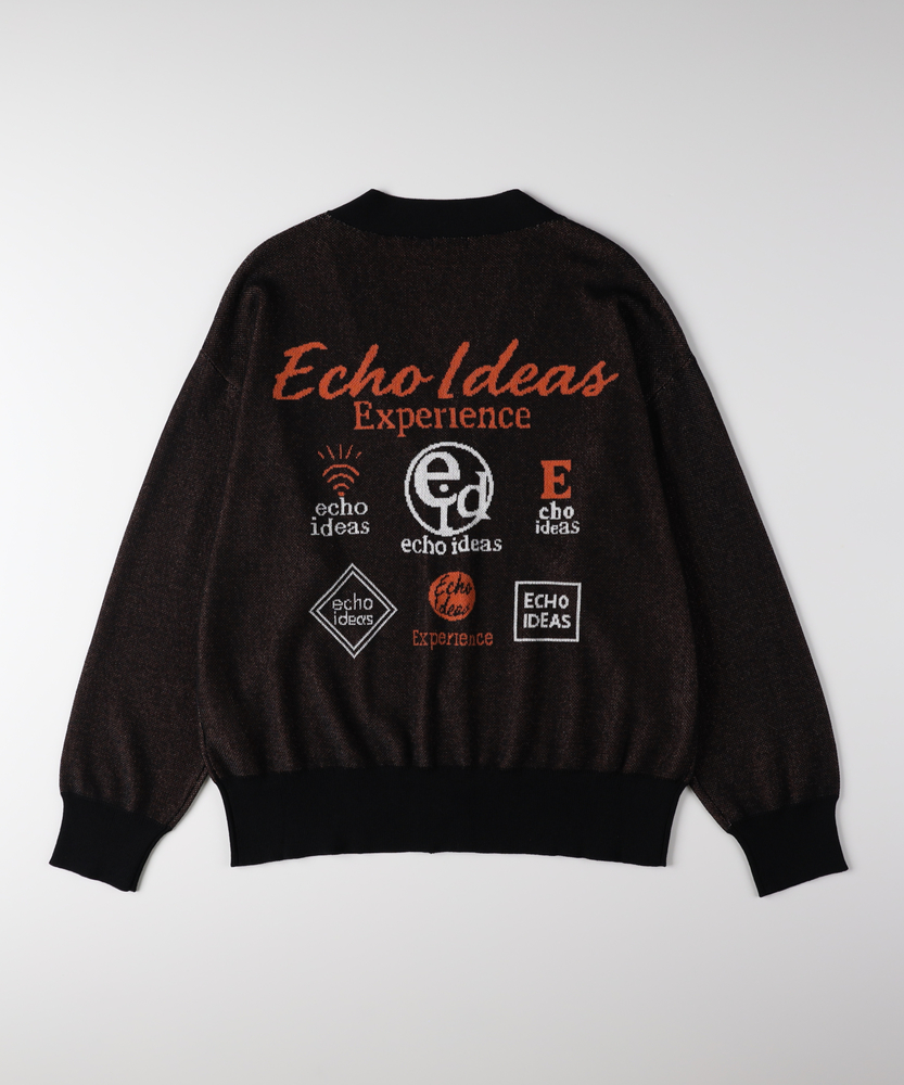 ジャガードバックロゴニットカーディガン