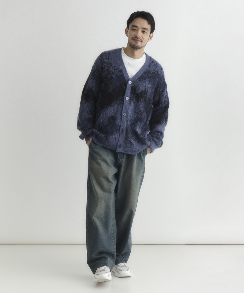 シャギーニットグラデーションカーディガン(M ブルー): トップス