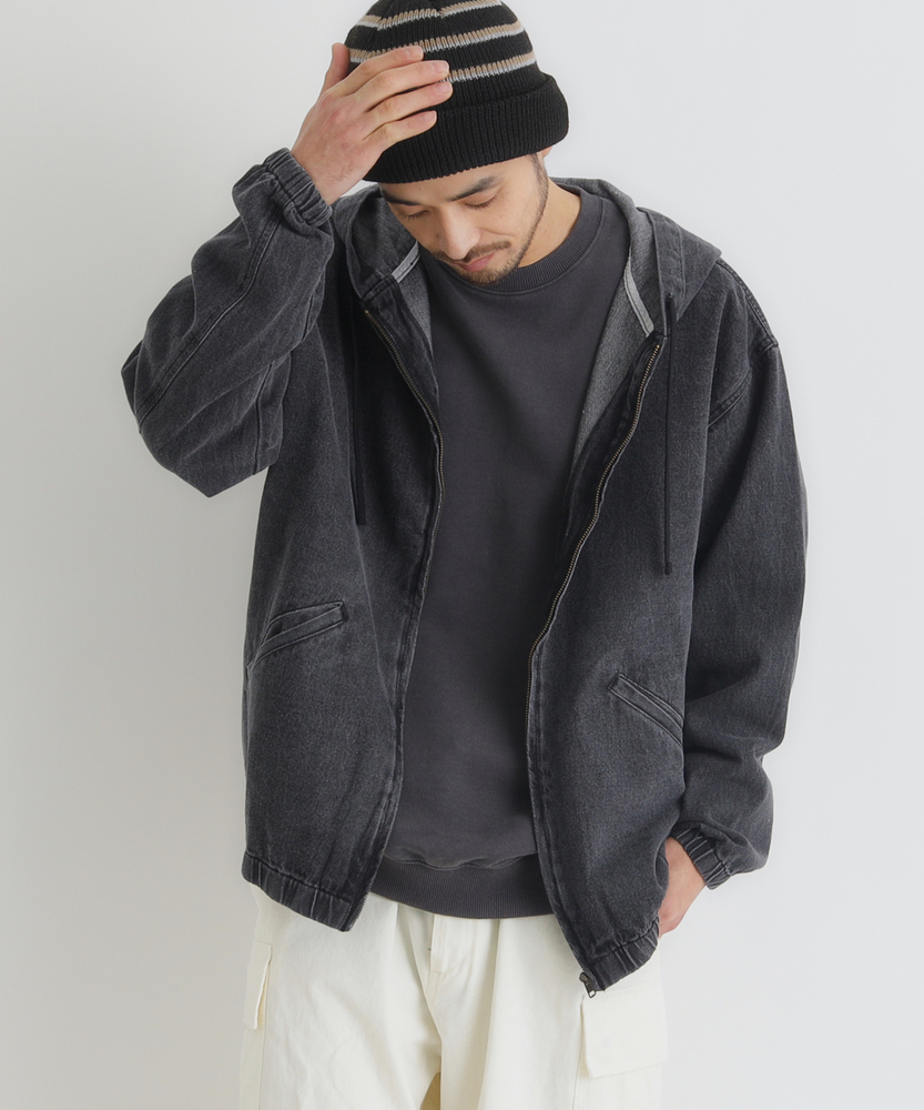 デニムフルジップパーカー