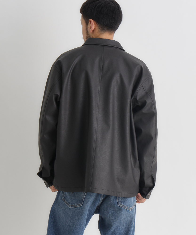 合成皮革カバーオール(S ブラック): ジャケット/アウター｜Right-on