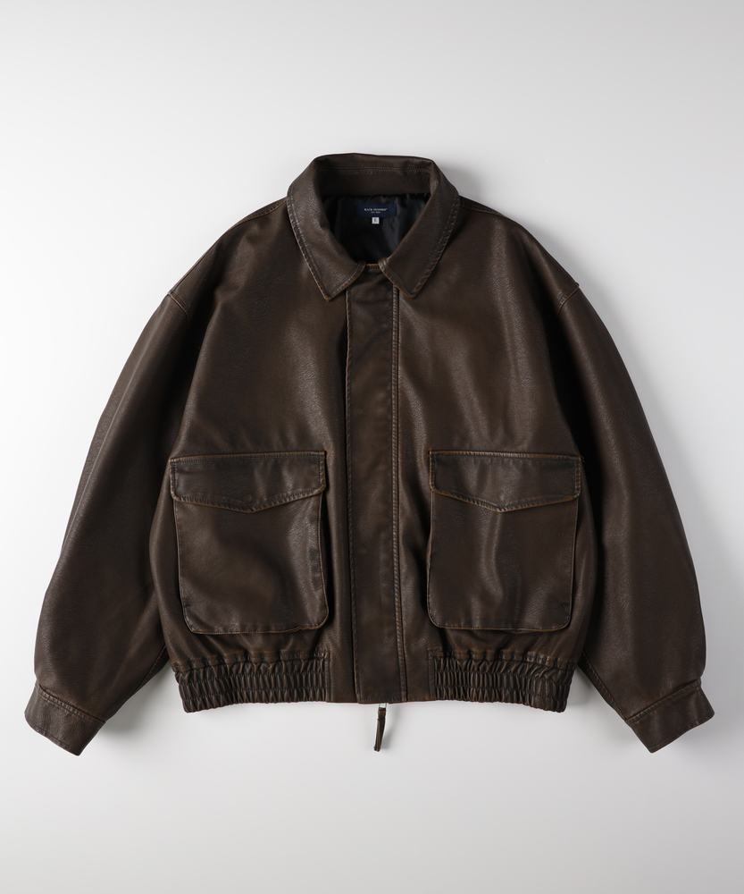 合成皮革 A-2フライトジャケット(S ブラウン): ジャケット/アウター