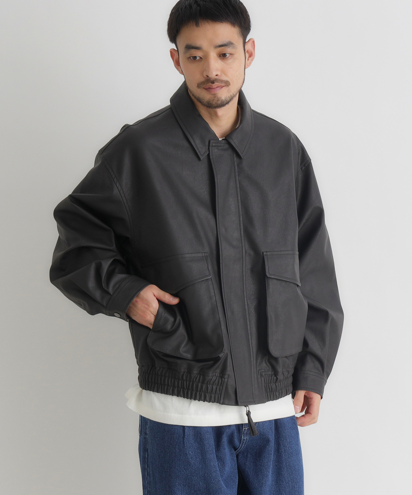 合成皮革 A-2フライトジャケット(S ブラウン): ジャケット/アウター