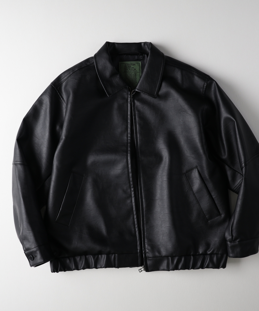 美品 ANDREA INCONTRI 部分レザー 中綿入 ダブルジップブルゾン