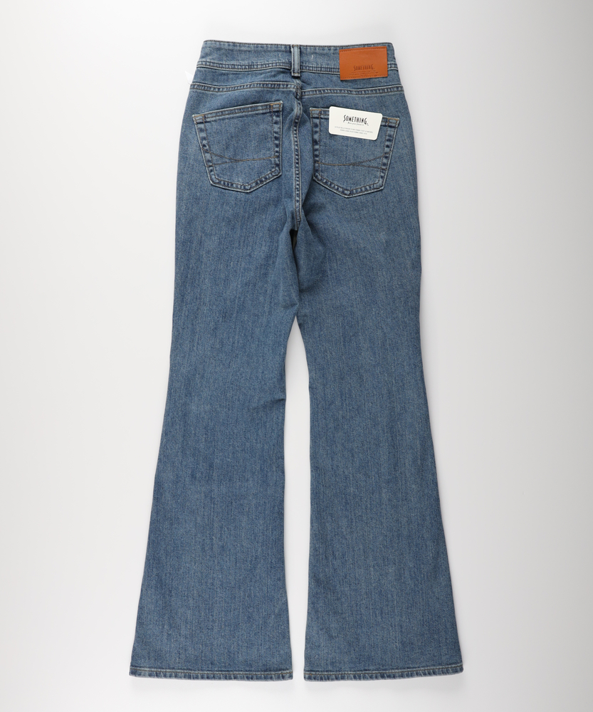 LISA」バイカラーフレアパンツ【自宅で試着、返品送料無料】(XS 淡加工