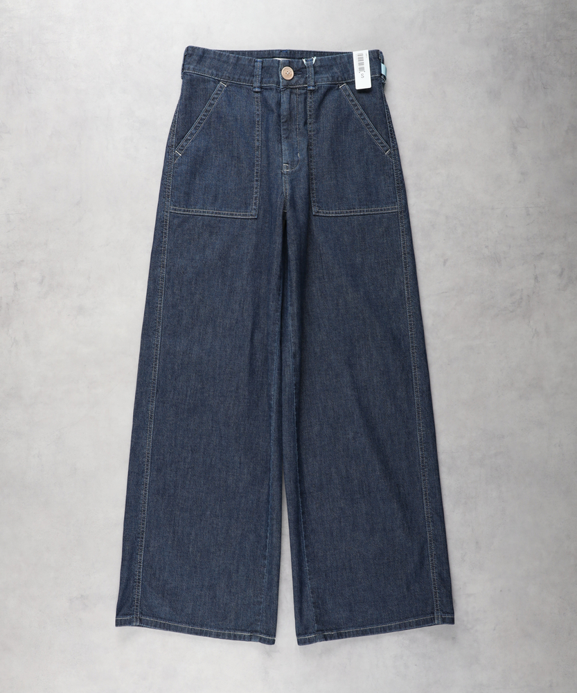 SUMMER COOL」 涼しいワイドベーカーデニムパンツ(速乾/抗菌防臭