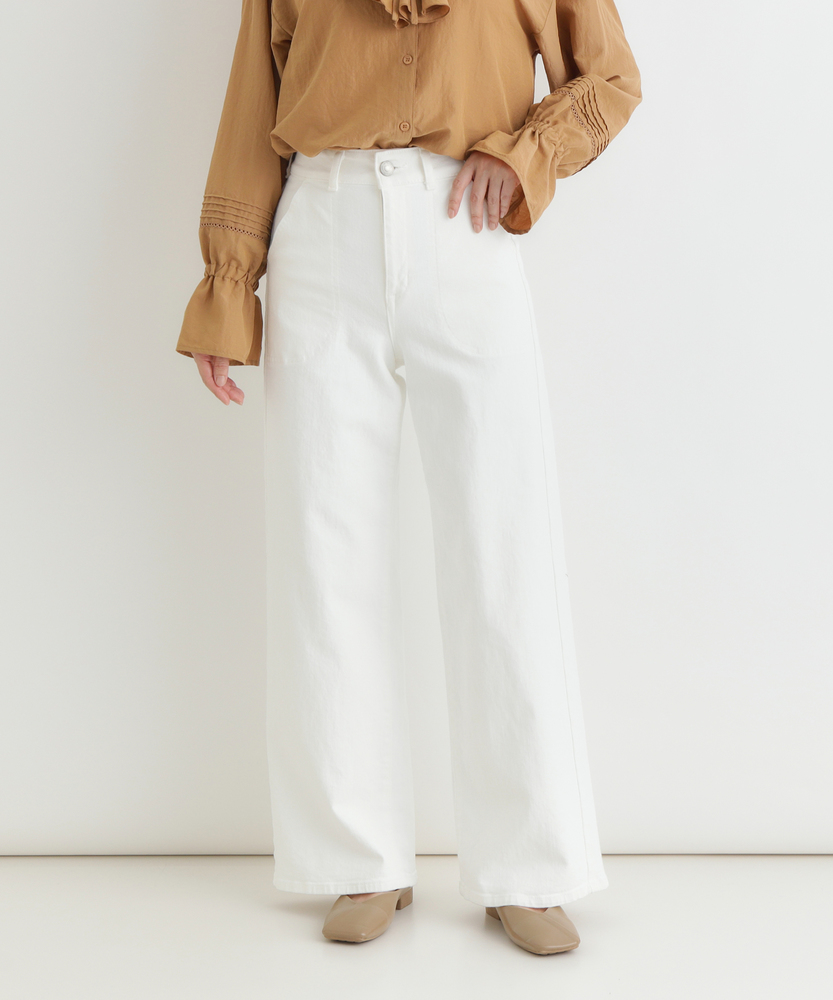 「LISA」レースアップワイドパンツ【自宅で試着、返品送料無料】