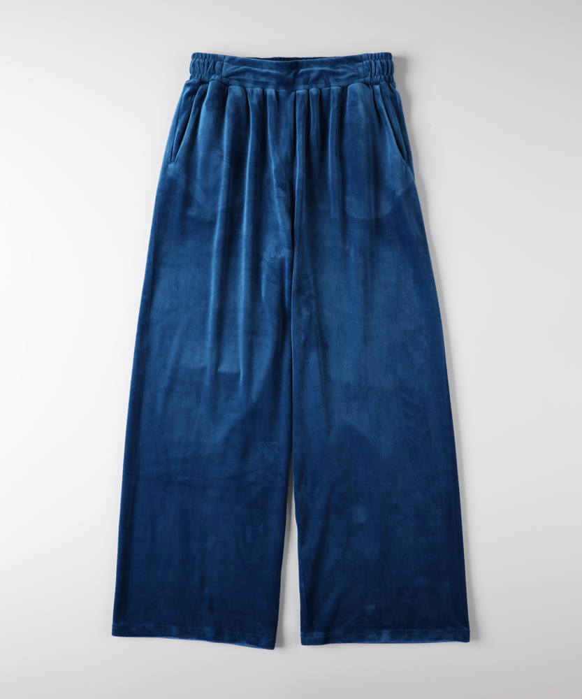 ベロアイージーワイドパンツ(S ブルー): ボトムス｜Right-on公式