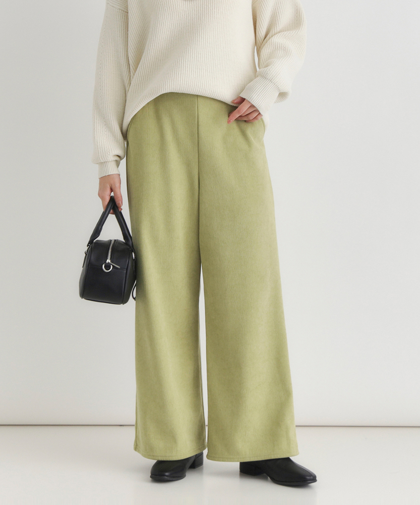 カットコーデュロイ裏起毛イージーワイドパンツ