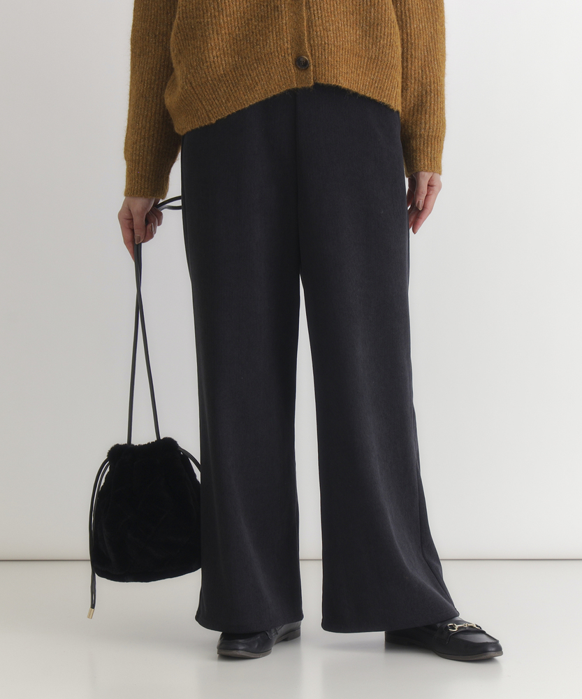 カットコーデュロイ裏起毛イージーワイドパンツ