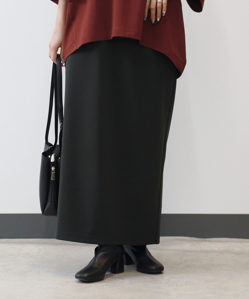 【新品】 SONO ソーノ タイトスカート ベルト ラップ 上品 定番ストレッチ セール】 ストレッチウールフラノ タイトスカート （ロング