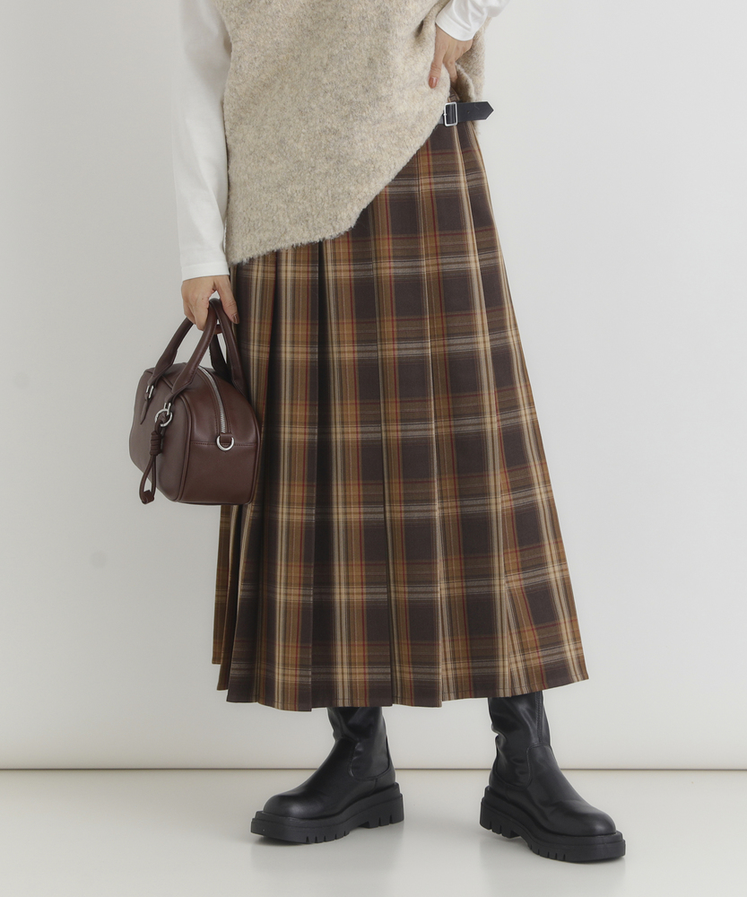 チェックプリーツスカート